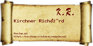 Kirchner Richárd névjegykártya